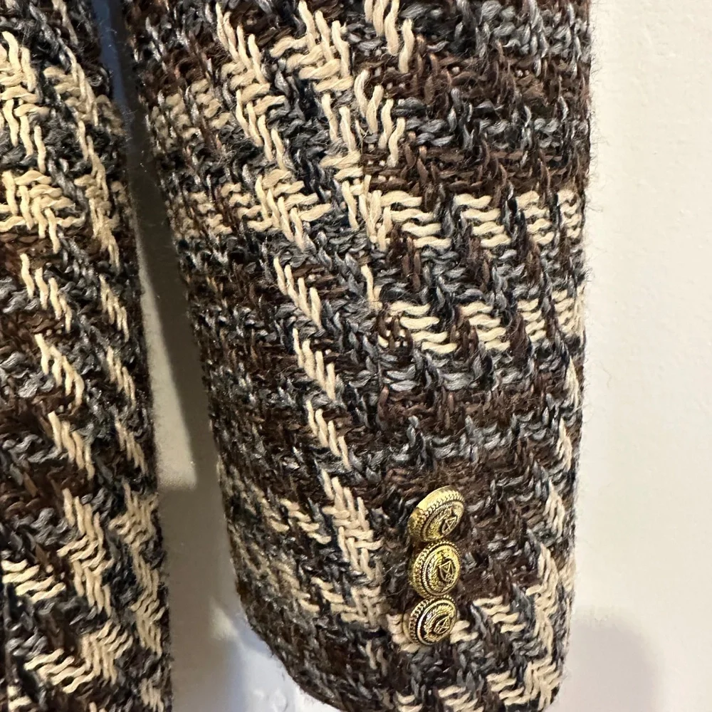 Zara Brown Plaid Coat - Picture 9 of 14